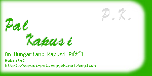 pal kapusi business card